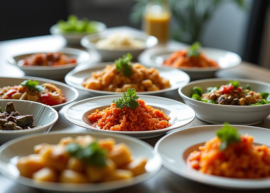 Diverse international meals prepared for senior residents